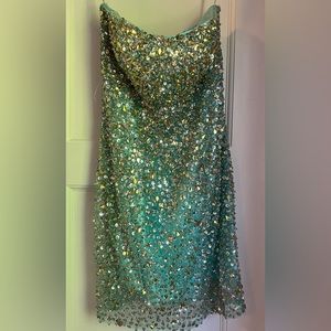 Sherri Hill rhinestone strapless prom dress